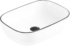 Keramické umývadlo na dosku MEXEN RITA 45x32 cm biele/čierne