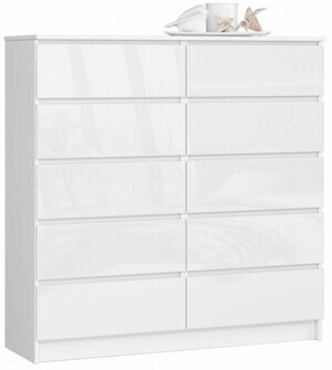 Ak furniture Komoda Kuba 120 cm biela lesklá