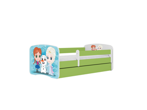 Kocot kids Detská posteľ Babydreams Ľadové kráľovstvo zelená, varianta 70x140, bez šuplíků, bez matrace