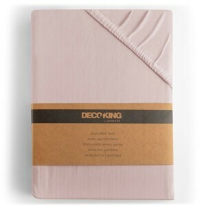 Bavlnené jersey prestieradlo s gumou DecoKing Amber orgovánové, velikost 100-120x200+30