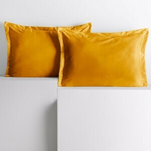 Obliečky na vankúše AmeliaHome Velvet Side Si horčicové, velikost 50x70