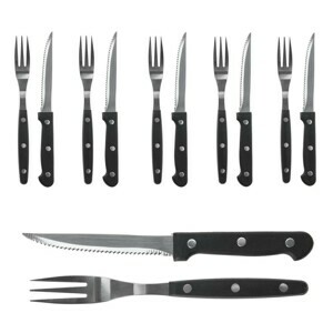 Excellent Houseware Súprava grilovacích príborov 12 ks čierna