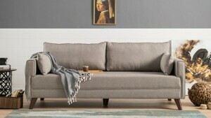 Hanah Home 3-miestna rozkladacia pohovka Bella 208 cm krémová