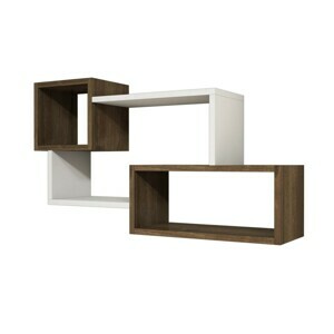 Kalune Design Nástenná polica Alfro biela/orech