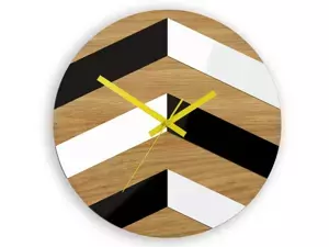 ModernClock Nástenné hodiny CikCak hnedo-čierne
