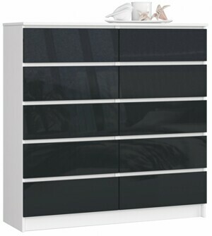 Ak furniture Komoda Kuba 120 cm biela/grafitová