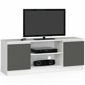 Ak furniture TV stolík Beron 140 cm biely/grafitovo sivý
