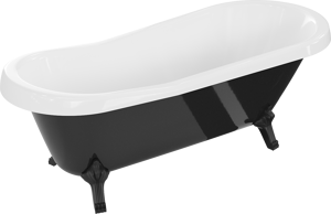 Vaňa MEXEN RETRO BLACK 170 x 75 čierno-biela