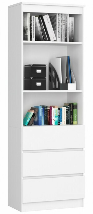 Ak furniture Kancelársky regál Rexa 60 cm 3 zásuvky a 2 police biely