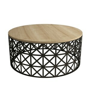 Hanah Home Konferenční stolek Selin 90 cm černý/dub sonoma