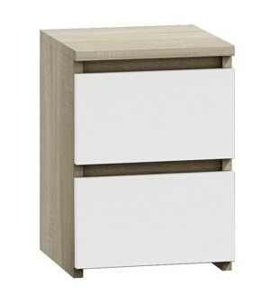 TP Living Nočný stolík MALWA M2 mix svetlý dub a biela