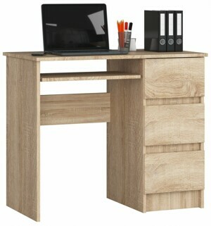 Ak furniture Písací stôl A-6 90 cm dub sonoma pravý