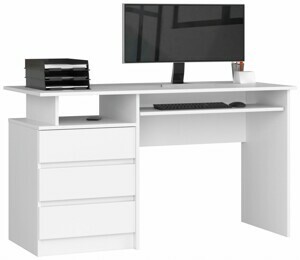 Ak furniture Volně stojící psací stůl CLP 135 cm bílý