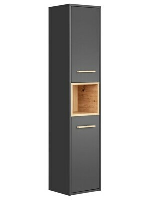 Comad Kúpeľňová závesná skrinka vysoká Borneo Cosmos 800 2D sivá/dub artisan