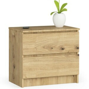 Ak furniture Komoda Kuba 60 cm - 2 zásuvky dub artisan