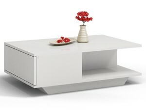 TP Living Konferenčný stolík DENVER lesklý-biely
