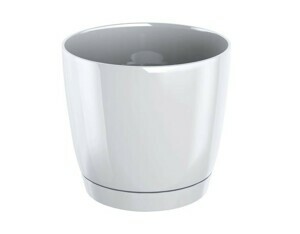 Prosperplast Kvetináč Coubi Round s miskou biely, varianta 10 cm