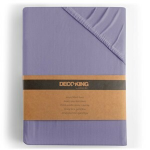 DecoKing Bavlnené prestieradlo AmeliaHome AMBER levanduľové, velikost 100-120x200+30