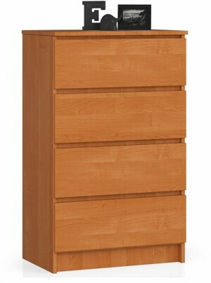 Ak furniture Komoda Kuba 60 cm - 4 zásuvky jelša