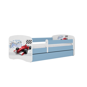 Kocot kids Detská posteľ Babydreams formula 1 modrá, varianta 70x140, bez šuplíků, bez matrace