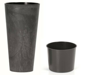 Prosperplast Kvetináč Tubus Effect tmavosivý, varianta 20 cm