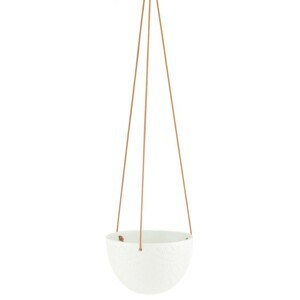 AmeliaHome Závesný kvetináč Lokai krémový, velikost 15,4x15,4x10