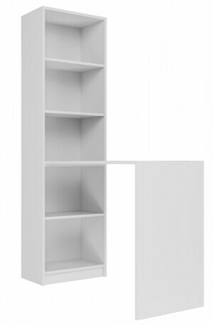 TP Living Písací stôl s regálom Velu ľavý/pravý biely