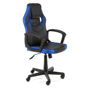 Ak furniture Otočná herná stolička FERO II čierno-modrá