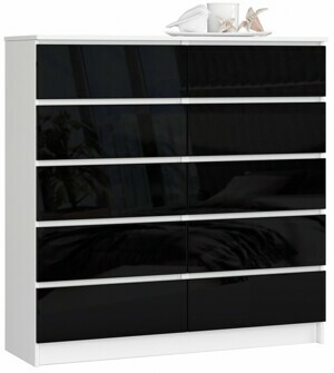 Ak furniture Komoda Kuba 120 cm biela/čierna
