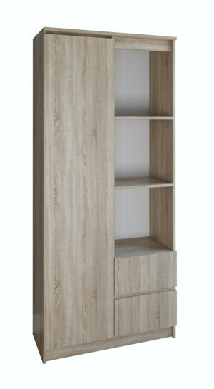 TP Living Knižnica RS-80 BILY dub sonoma