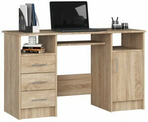 Ak furniture Volně stojící psací stůl Ana 124 cm dub sonoma