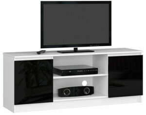 Ak furniture TV stolík Beron 140 cm čierny lesk/biely