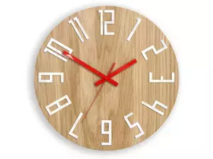 ModernClock Nástenné hodiny Slim Mit hnedo-červené