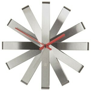 Nástenné hodiny Ribbon Umbra strieborné