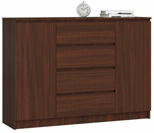 Ak furniture Komoda Kryštof 140 cm 2 skrinky a 4 zásuvky wenge