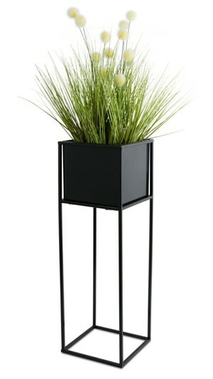 HowHomely Kvetinový stojan Willa 70 cm čierny