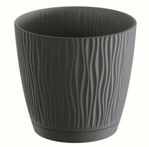 Prosperplast Kvetináč Sandy s miskou antracit, varianta 10,8 cm
