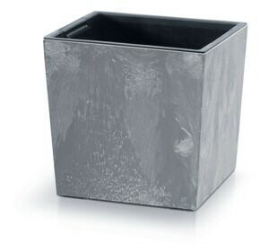 Prosperplast Květináč NURBI CUBE BETON EFFECT tmavě šedý, varianta 24 cm