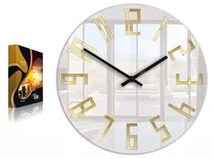 ModernClock Nástenné hodiny Slim Gold biele