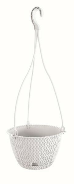 Prosperplast Závesný kvetináč Splofy Belly biely, varianta 27 cm