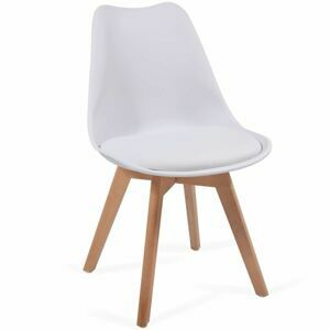 MIADOMODO Sada jídelních židlí, bílá, 4 kusy