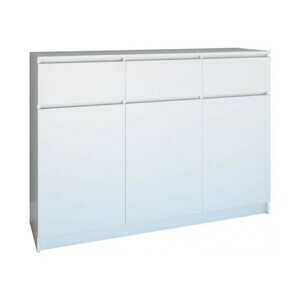 Komoda 3D3S 120 cm biela