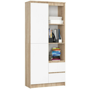 Regál R 80 cm CLP R11 dub sonoma/biela