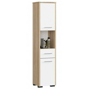 Kúpeľňová skrinka Fin 2D 1SZ 1W dub sonoma/biela