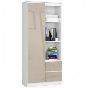 Regál R 80 cm CLP R11 biela/cappuccino lesk