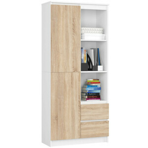 Regál R 80 cm CLP R11 biela/dub sonoma