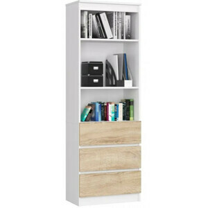 Regál R60 3SZ 2P-biela / dub sonoma