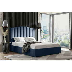 Posteľ HOLDEN 21 STANDARD 160x200 cm - strieborné nohy Modrá