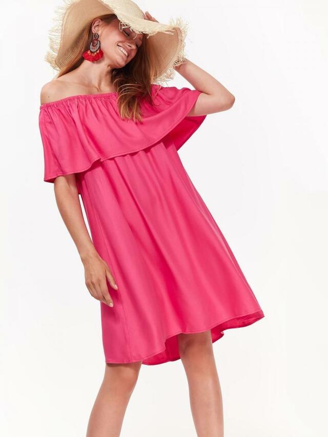 Top Secret šaty dámské růžové s odhalenými rameny