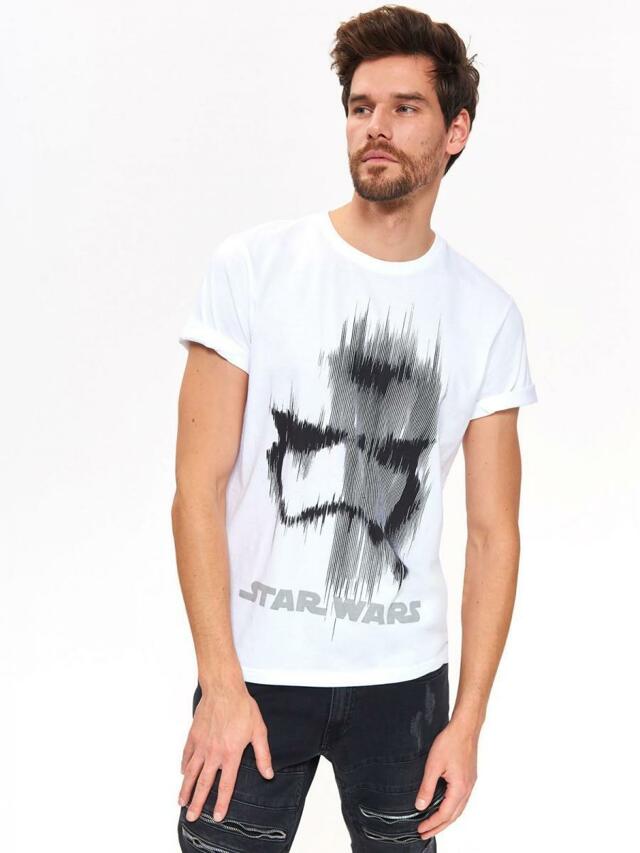 Top Secret Triko pánské bílé STAR WARS s krátkým rukávem - M
